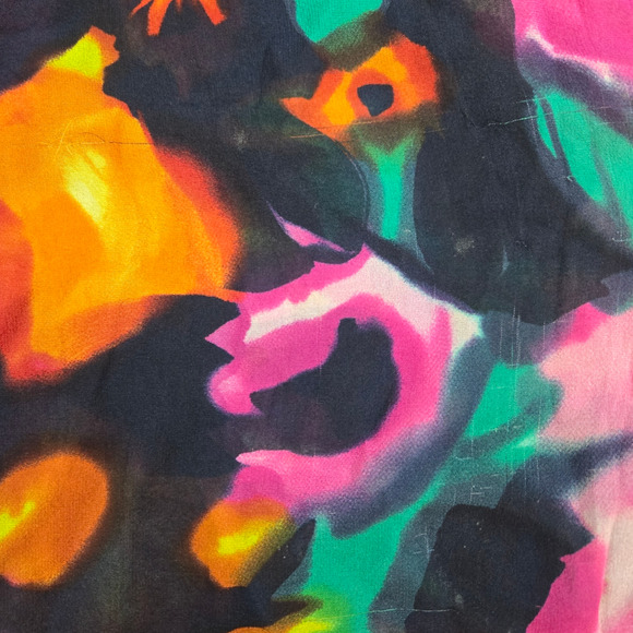 St John Floral Sheer Silk Blend Swim Suit Cover Up Bathing Suit Cover Size Small - Picture 6 of 9